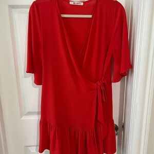 Elegant Red Wrap dress